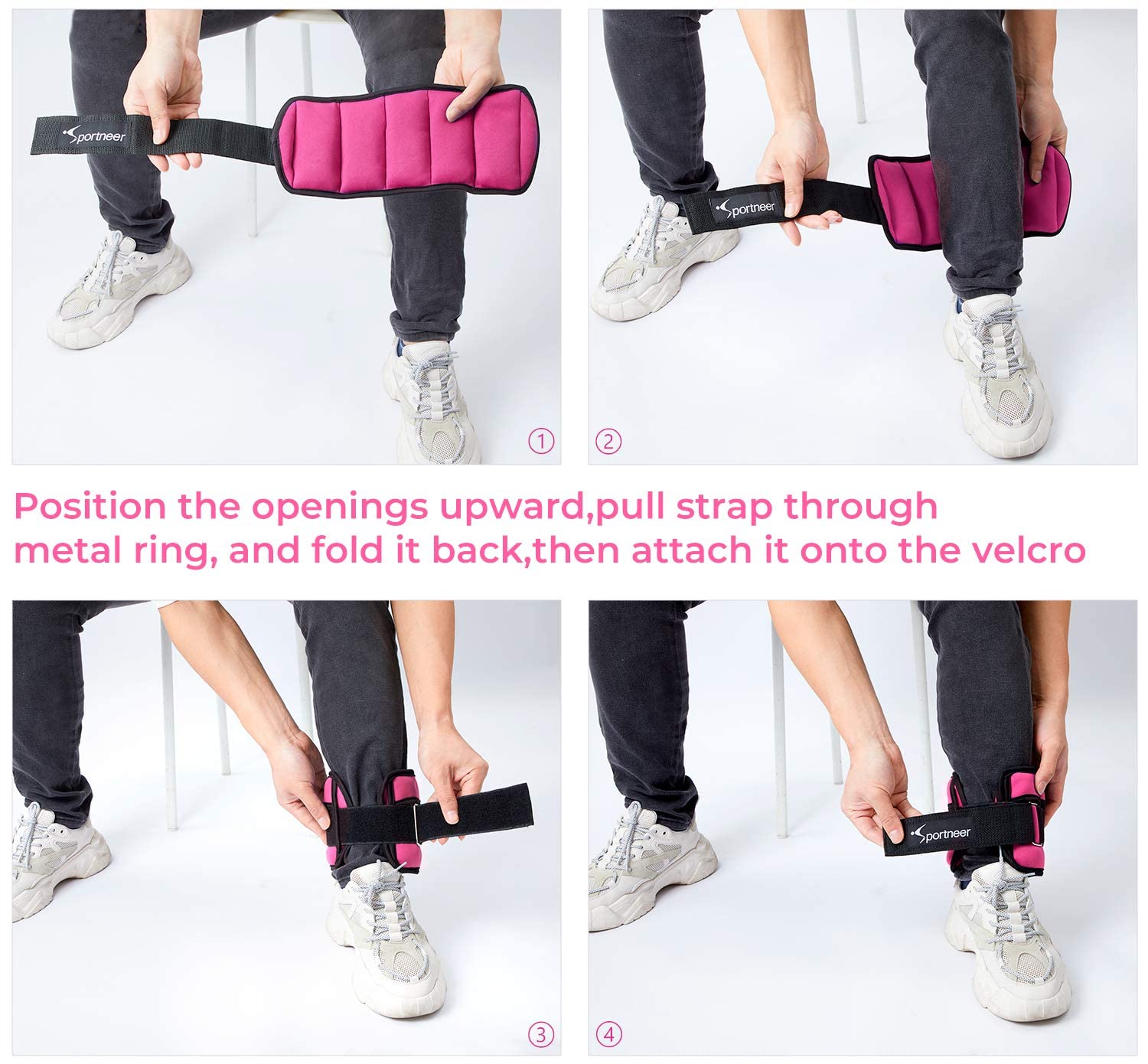 Sportneer Adjustable Ankle Weights+Handheld EVA Foam Roller Massage Stick