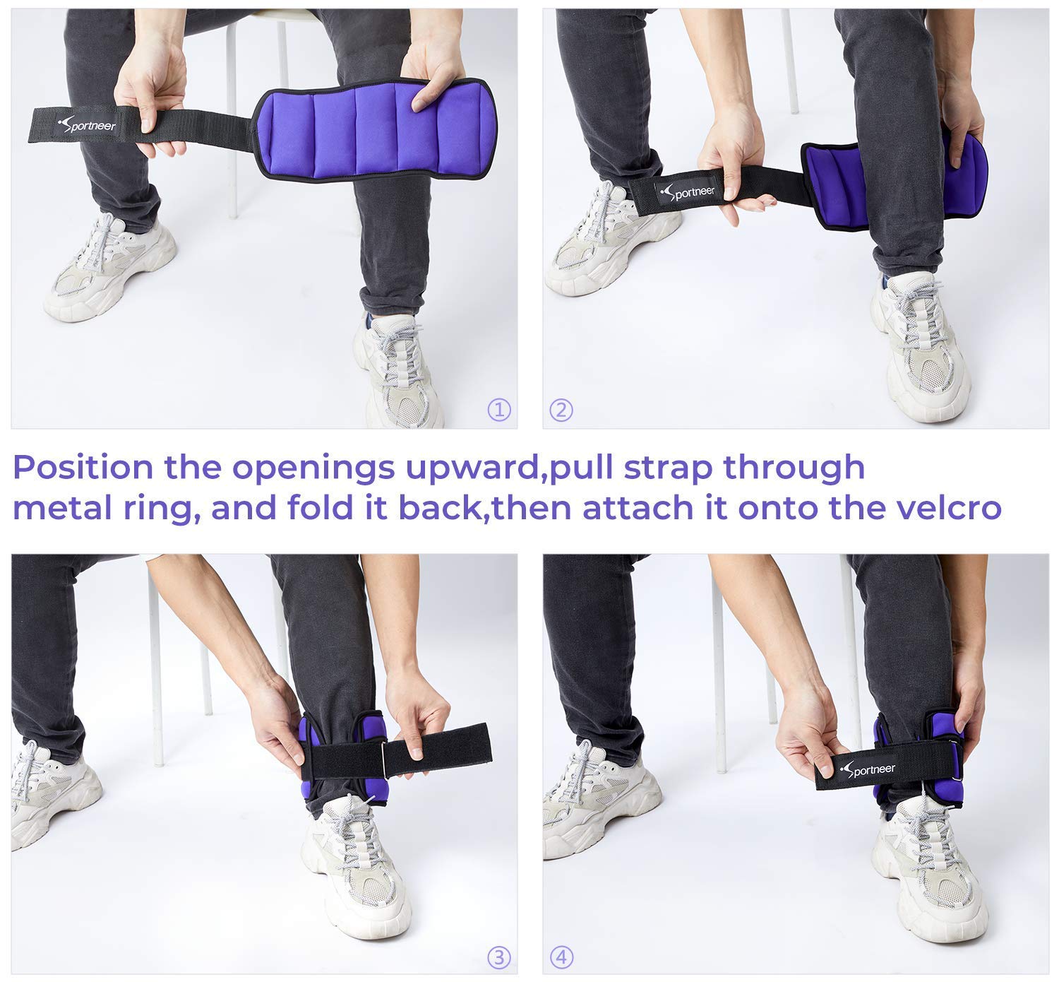 Sportneer Adjustable Ankle Weights+Handheld EVA Foam Roller Massage Stick