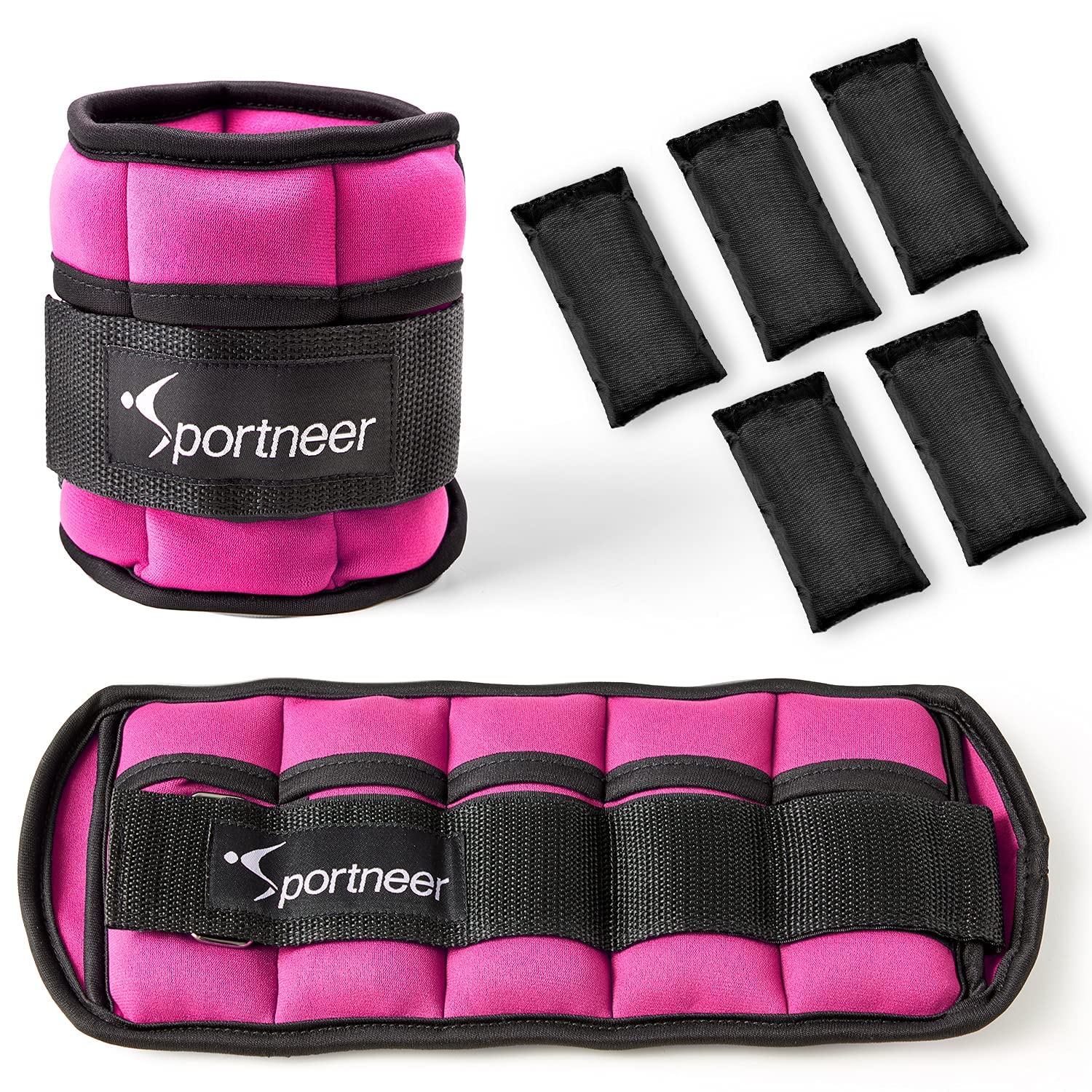 Sportneer Adjustable Ankle Weights+Handheld EVA Foam Roller Massage Stick