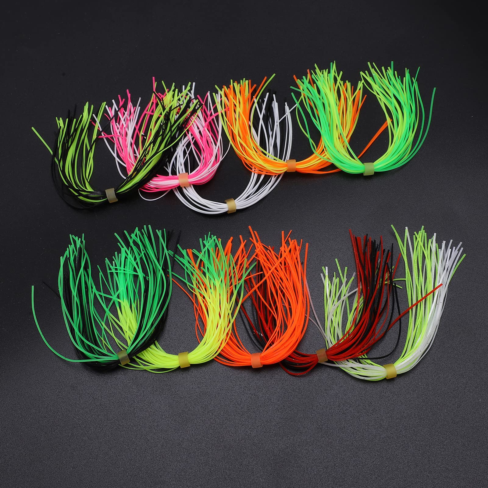 Silicone Jig Skirts, Fishing Skirt for Lures, Fishing Skirt Baits, Fishing Jig Baits Skirts for Trout Fishing, Environmental Friendly Fishing Skirt Personally Constructed Fishing Lures Accessories