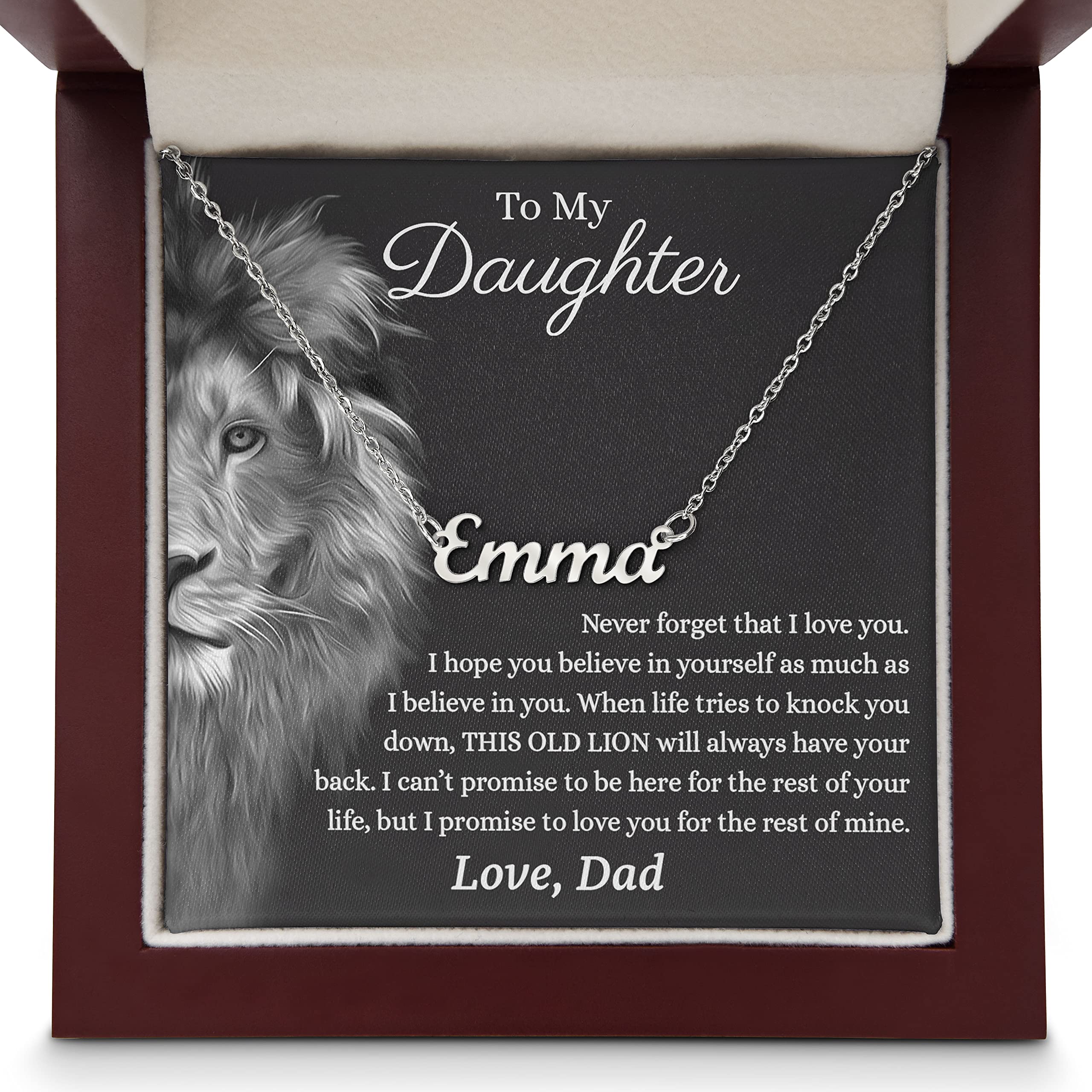 Daughter Gifts from Dad, Birthday Gifts For Daughter, Father Daughter Gifts From Mom, To My Badass Daughter Necklace Gift From Dad, Wedding Graduation Gifts for Daughter - D17-L