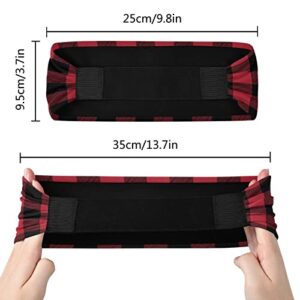 Unisex Workout Headbands Buffalo-Plaid-Happy-Camper Elastic Yoga Sweatband Stretchy Sports Hairband