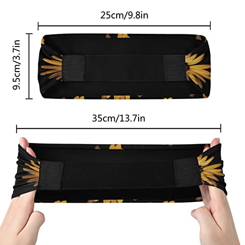 Unisex Workout Headbands Honey-Sunflower-Flower Elastic Yoga Sweatband Stretchy Sports Hairband