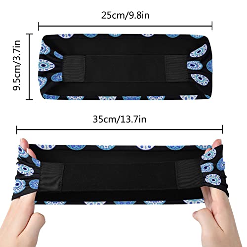 Unisex Workout Headbands Evil-Eye-Blue-Black Elastic Yoga Sweatband Stretchy Sports Hairband