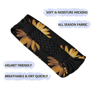 Unisex Workout Headbands Honey-Sunflower-Flower Elastic Yoga Sweatband Stretchy Sports Hairband