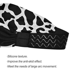 Unisex Workout Headbands Cow-dot-Skin-Print Elastic Yoga Sweatband Stretchy Sports Hairband