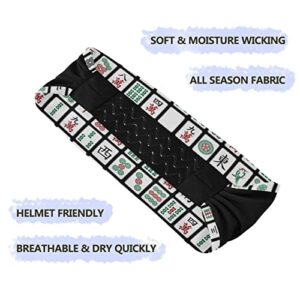 Unisex Workout Headbands Funny-Mahjong-Hipster Elastic Yoga Sweatband Stretchy Sports Hairband