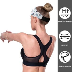 Unisex Workout Headbands Blue-sea-Navy-Anchor Elastic Yoga Sweatband Stretchy Sports Hairband