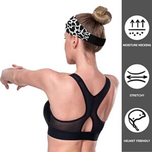 Unisex Workout Headbands Cow-dot-Skin-Print Elastic Yoga Sweatband Stretchy Sports Hairband