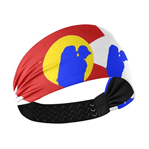 Unisex Workout Headbands Colorado-State-Flag-Hiking Elastic Yoga Sweatband Stretchy Sports Hairband