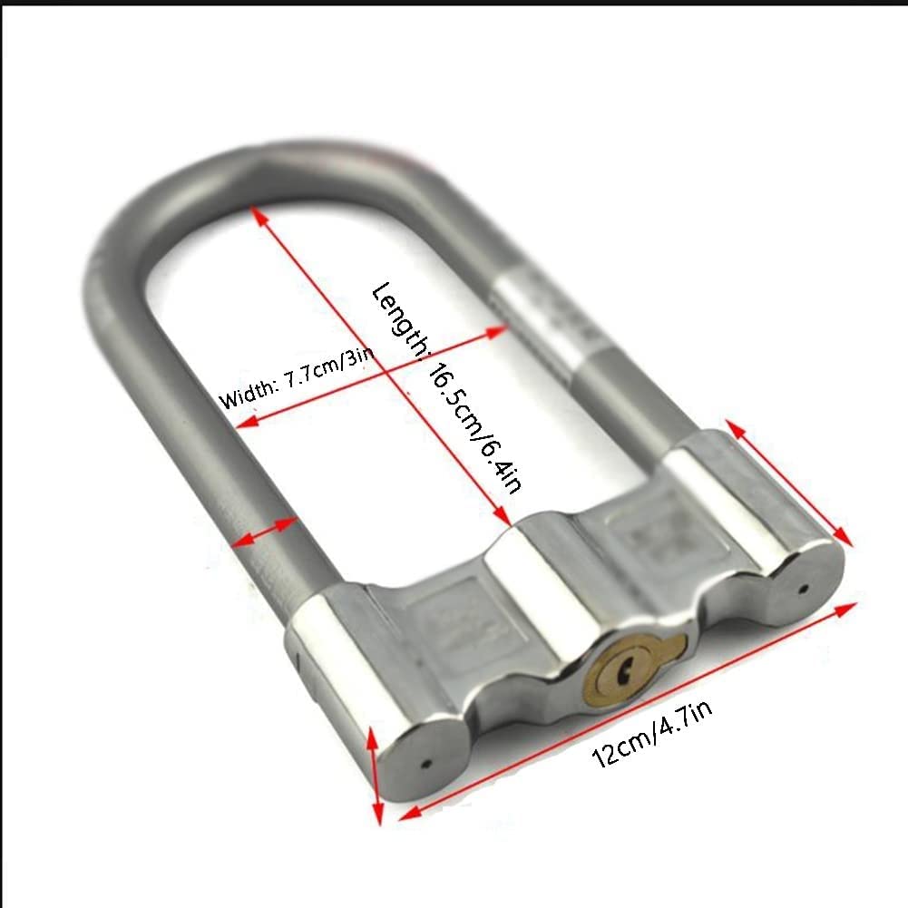 DULASP Bike Lock Bike U-Lock Security Lock Mountain Bike Motorcycle Lock Electric Vehicle Lock U-Shaped Lock with 3 idle Keys U Lock