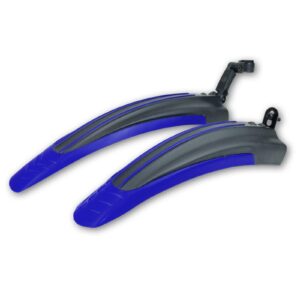 rnx blue mountain bike mud guard front and rear fenders set, wide, universal, adjustable