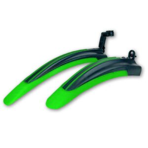 rnx green mountain bike mud guard front and rear fenders set, wide, universal, adjustable