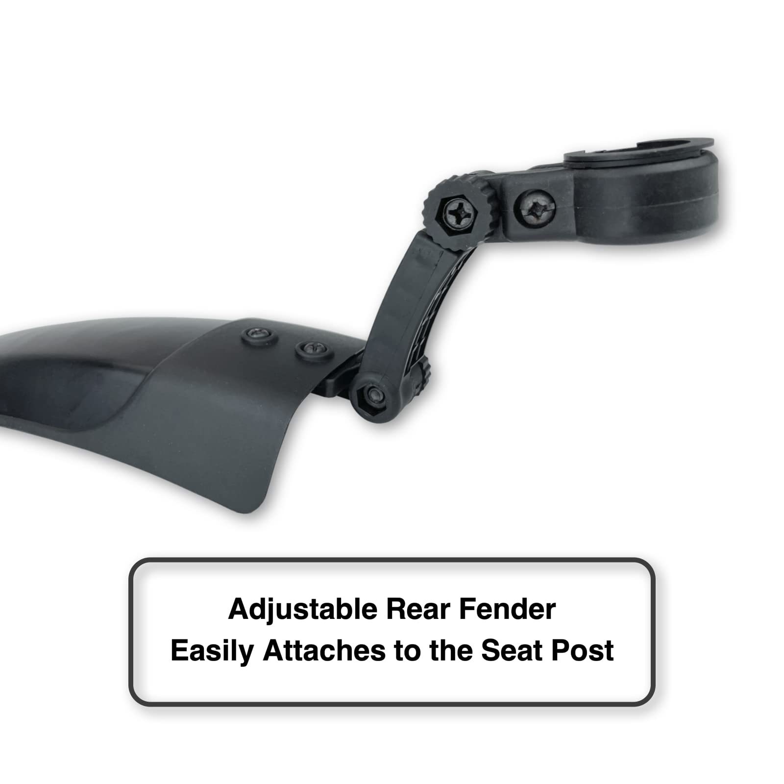 RNX Black Front and Rear Mountain Bike Mud Guard Fender Set, Wide, Universal, Adjustable