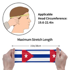 Workout Headbands for Men Women Cuba Flag Soft Hair Bands Yoga Sweat Bands