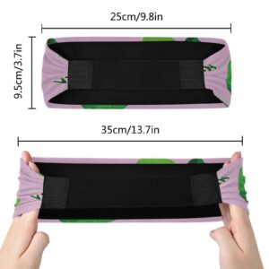 Unisex Workout Headbands Broccoli-Vegan-Green-Pink Elastic Yoga Sweatband Stretchy Sports Hairband