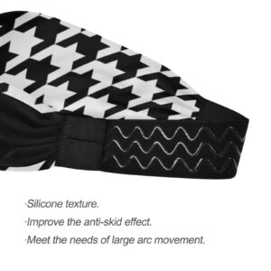 Unisex Workout Headbands Houndstooth-Tartan-Black-White Elastic Yoga Sweatband Stretchy Sports Hairband