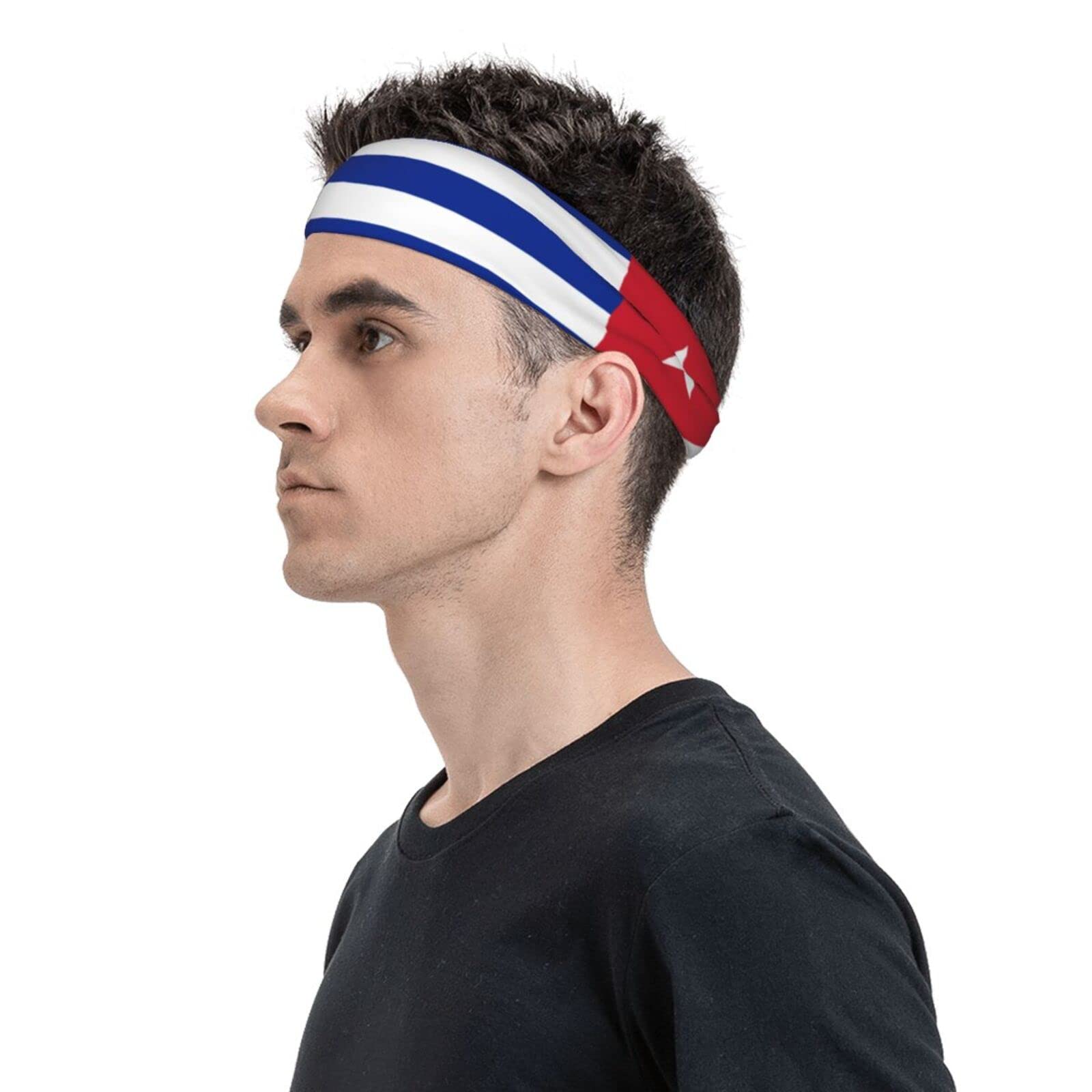 Workout Headbands for Men Women Cuba Flag Soft Hair Bands Yoga Sweat Bands