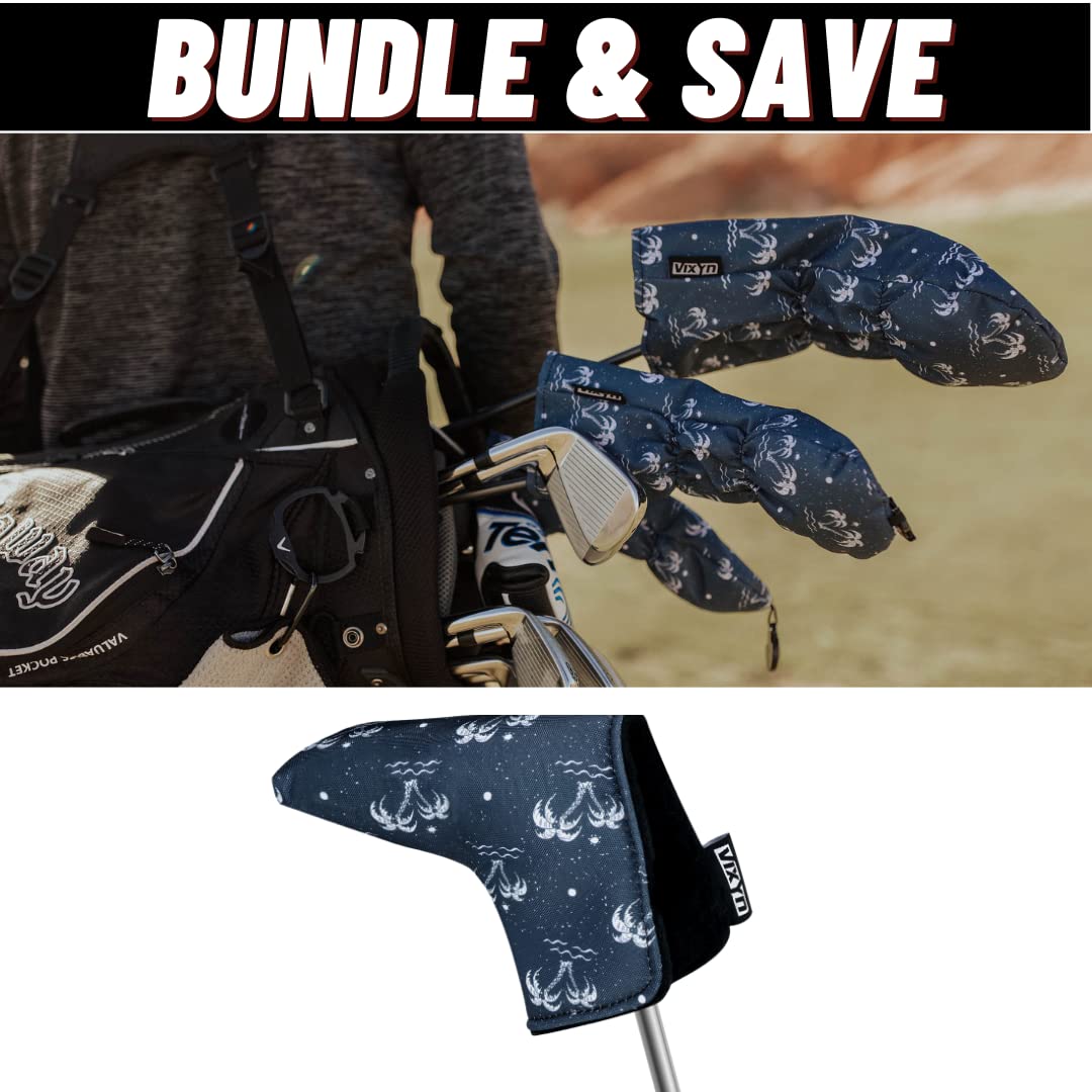 VIXYN Golf Headcover Accessories Set - Golf Headcover, Blade Putter Cover, and Alignment Stick Cover (Palm Springs)