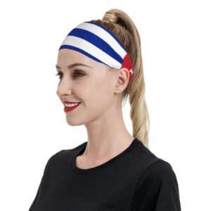 Workout Headbands for Men Women Cuba Flag Soft Hair Bands Yoga Sweat Bands