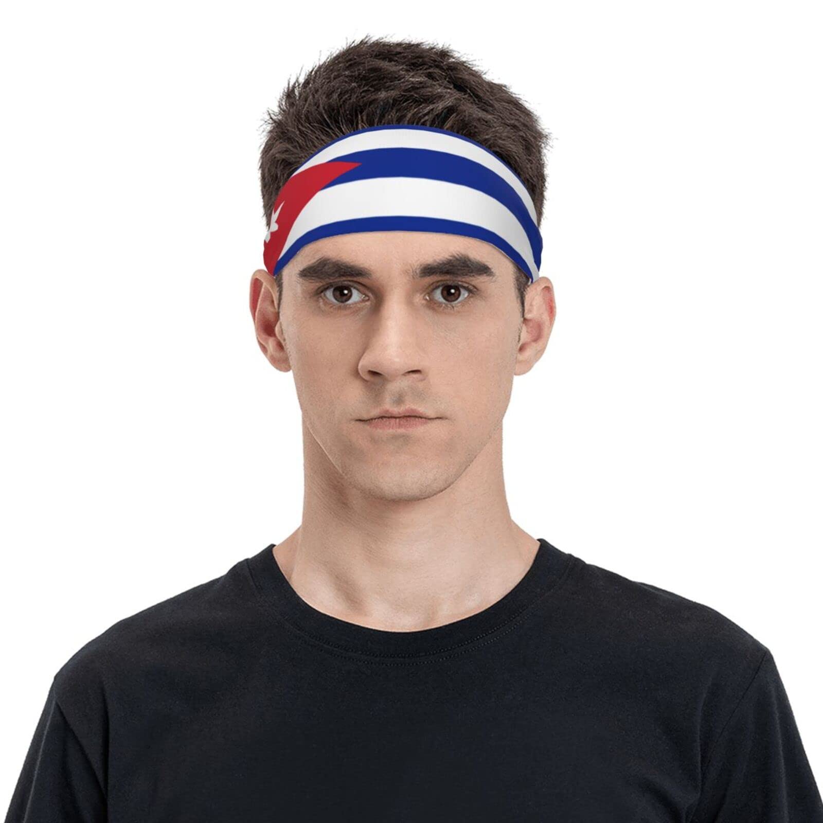 Workout Headbands for Men Women Cuba Flag Soft Hair Bands Yoga Sweat Bands