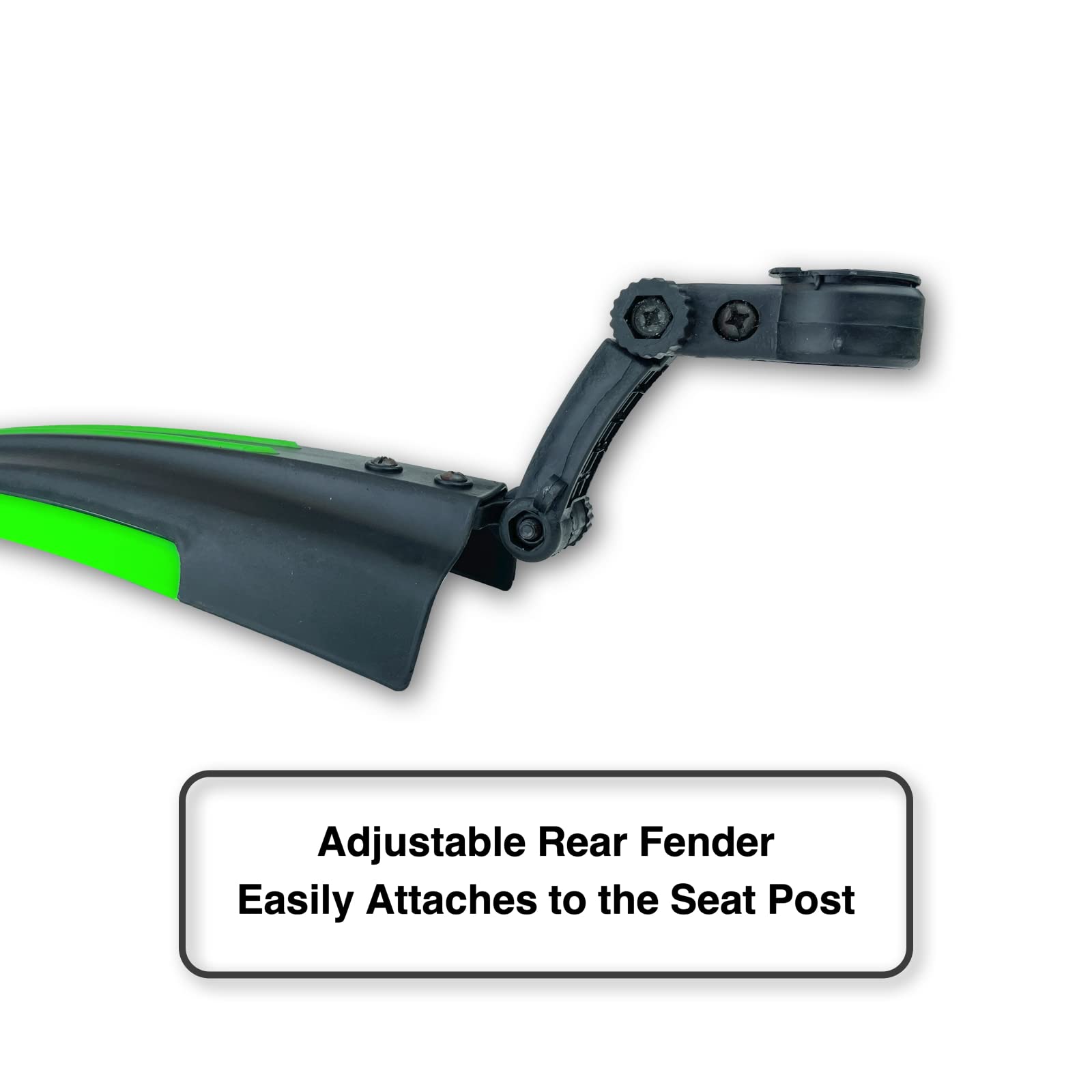 RNX Green Mountain Bike Mud Guard Front and Rear Fenders Set, Wide, Universal, Adjustable