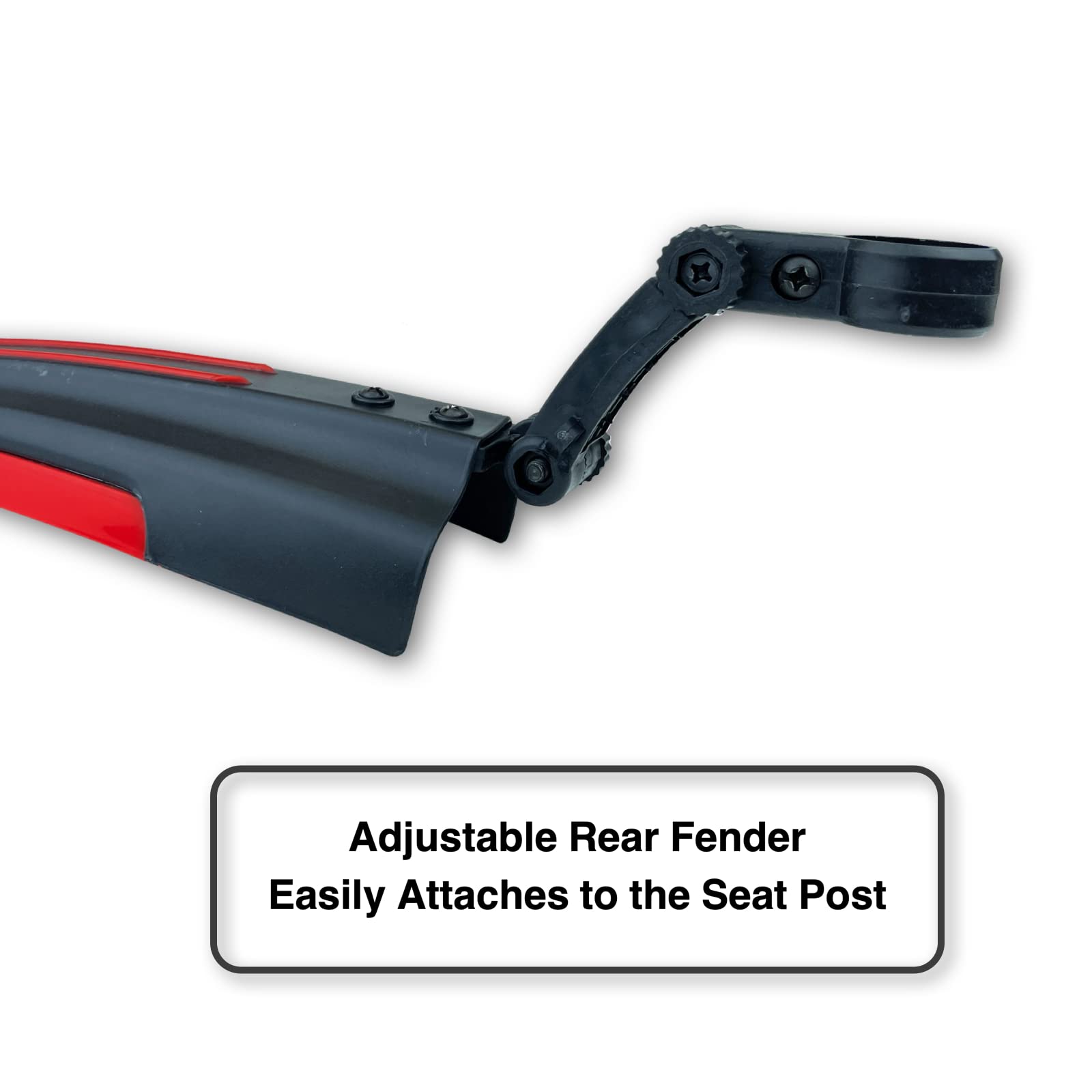 RNX Red Mountain Bike Mud Guard Front and Rear Fenders Set, Wide, Universal, Adjustable