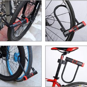 DULASP Bike U-Lock Password Code Bicycle U Lock Anti-Theft Road Bike Motorcycle Bike U Lock Steel Safety Heavy Duty Bicycle U-Locks U-Lock