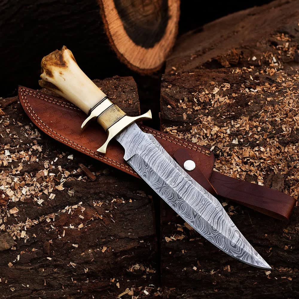 Damascus Steel Hunting Knives - Custom Handmade knife - Hand Forged Damascus steel Knife