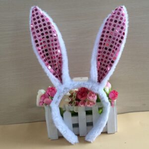 Easter Day Rabbit Ear Headband for Women Kids Plush Bunny Ears Hair Bands Funny Cute Soft Easter Party Favors Cosplay Birthday Decoration Hair Accessory Headwear for Holiday Adult Children Photo Props