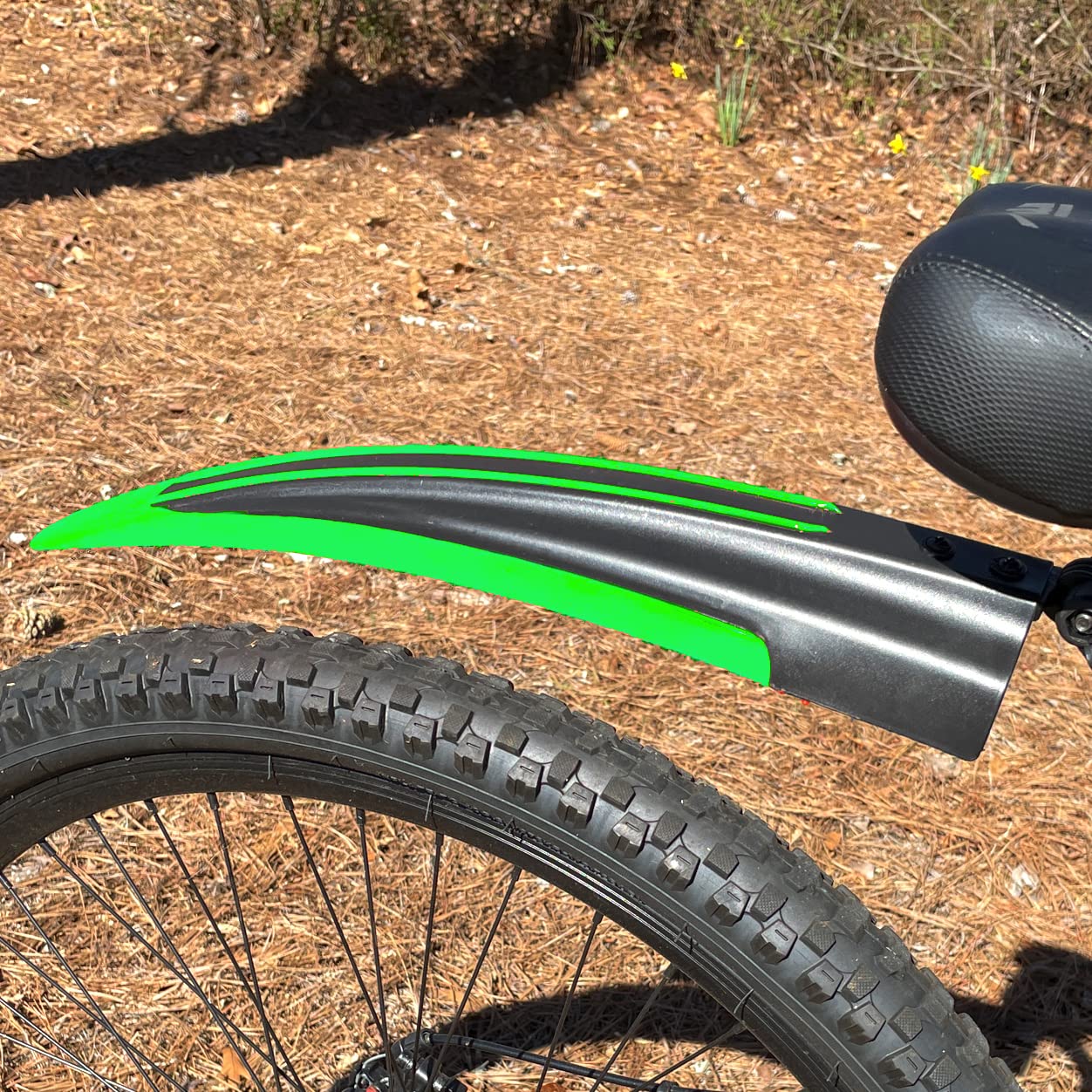 RNX Green Mountain Bike Mud Guard Front and Rear Fenders Set, Wide, Universal, Adjustable