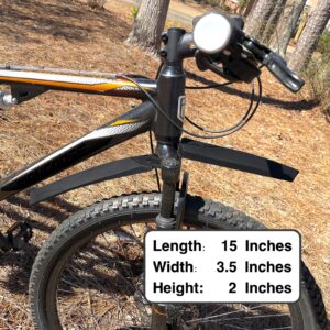 RNX Black Mountain Bike Mud Guard Set Front and Rear Fenders, Wide, Universal, Adjustable