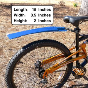 RNX Blue Mountain Bike Mud Guard Set Front and Rear Fenders, Wide, Universal, Adjustable