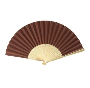 zaego chinese fan 5 pcs folding hand fan folding hand held solid color paper fan handheld folding fan japanese fan (color : brown)