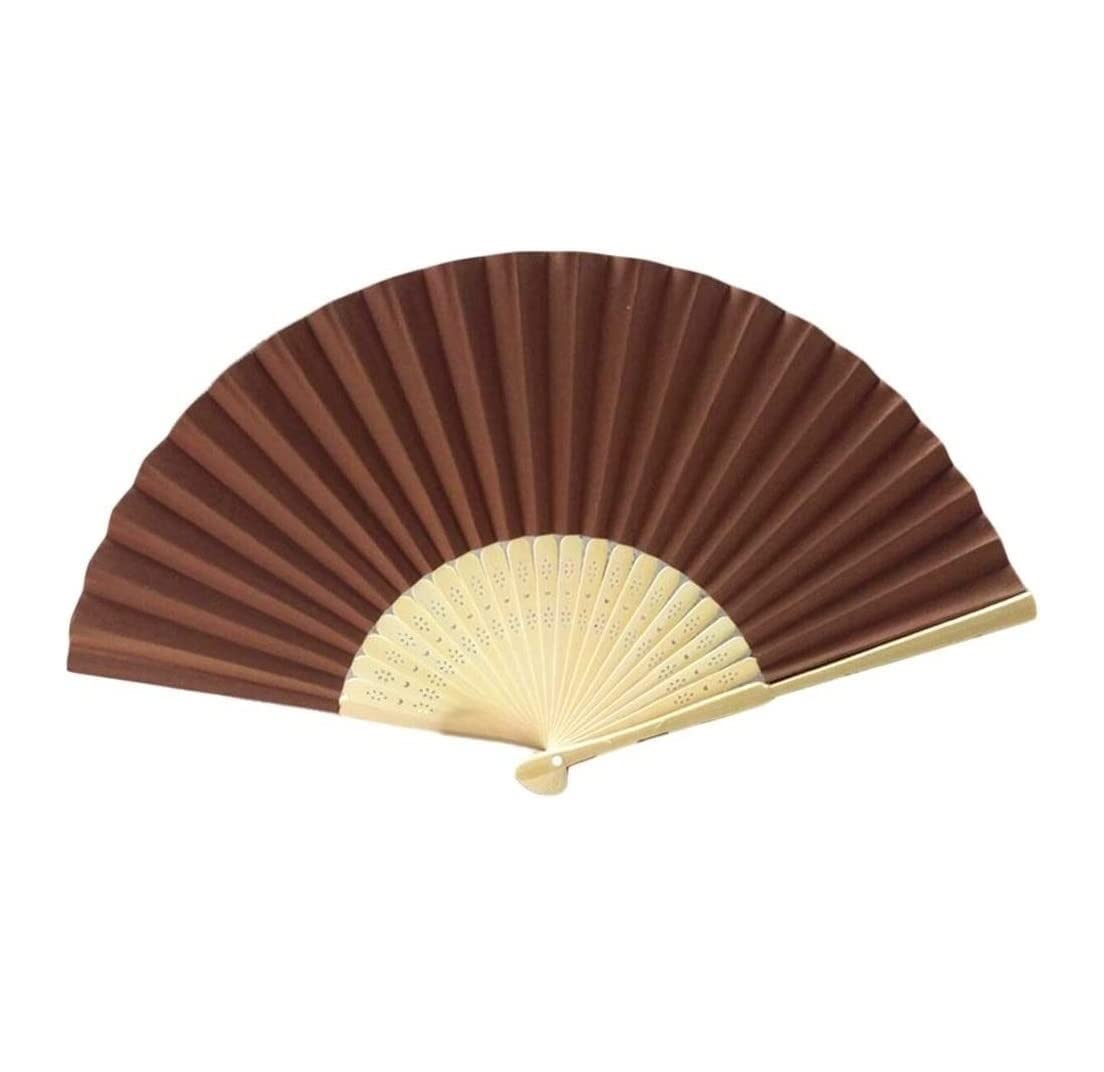 ZAEGO Chinese Fan 5 PCS Folding Hand Fan Folding Hand Held Solid Color Paper Fan Handheld Folding Fan Japanese Fan (Color : Brown)