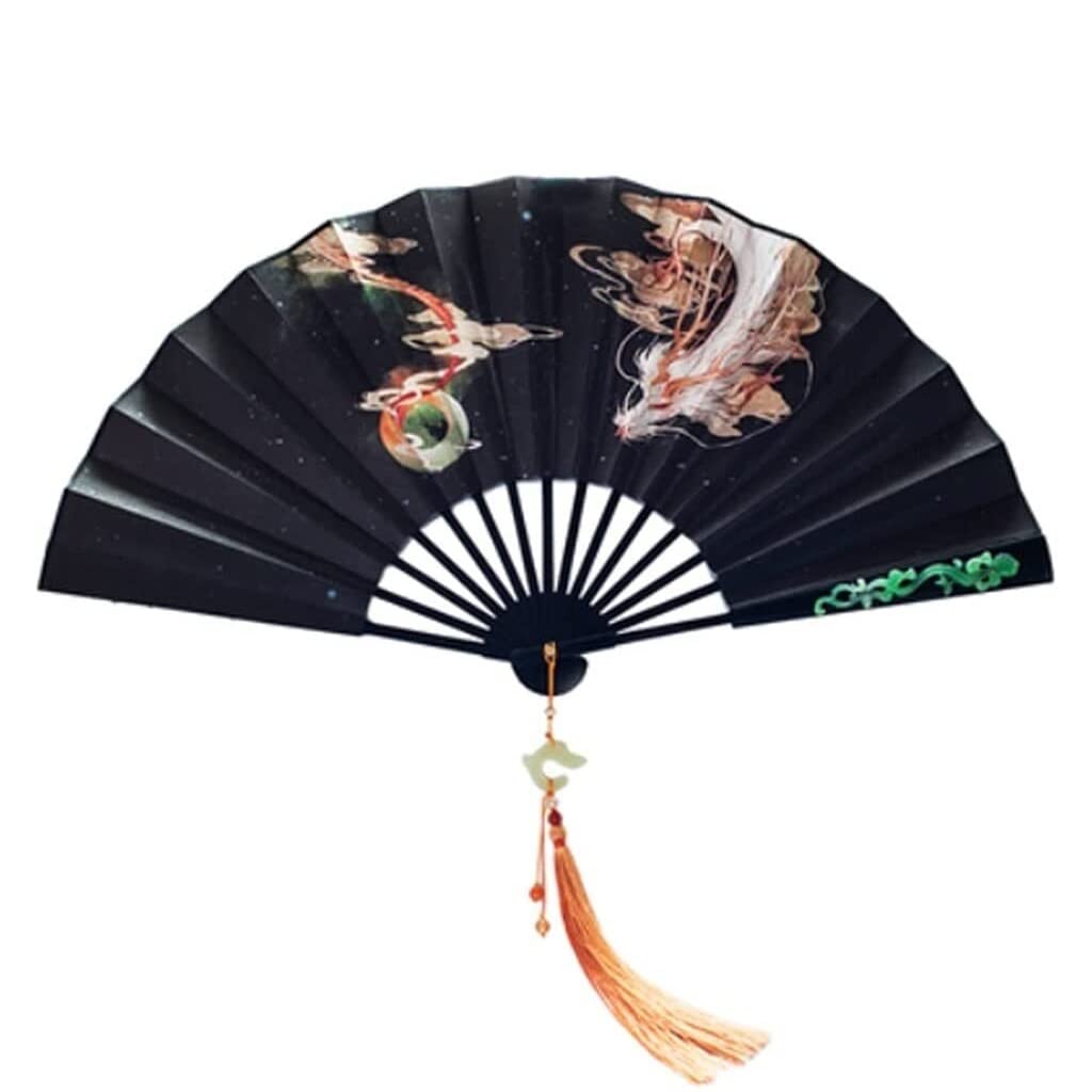 ZAEGO Chinese Fan Hand Fan Boy Domineering Folding Fan Chinese Style Ancient Costume Retro Hanfu Accessories Japanese Fan