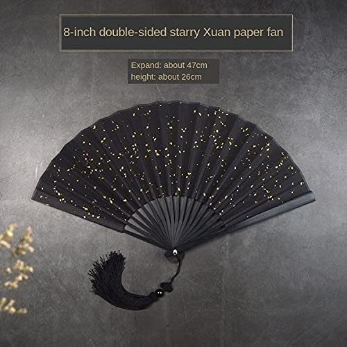 Chinese Fan Foldable Antique Folder Custom Fan, Chinese-style Hanfu Fan For Women, SU Style, Male Dominator Fan Japanese Fan (Color : Onecolor)