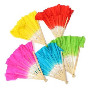 handmade handle belly dance fan silk fan dance fan dance fan double-sided gradient yangko fan