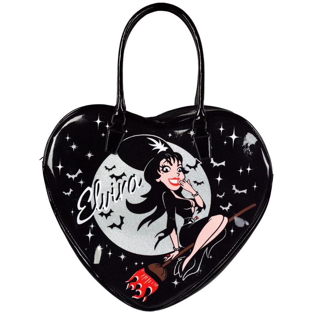 kreepsville 666 Elvira Mistress of the Dark Bewitched Sparkle Heart Handbag Large Purse