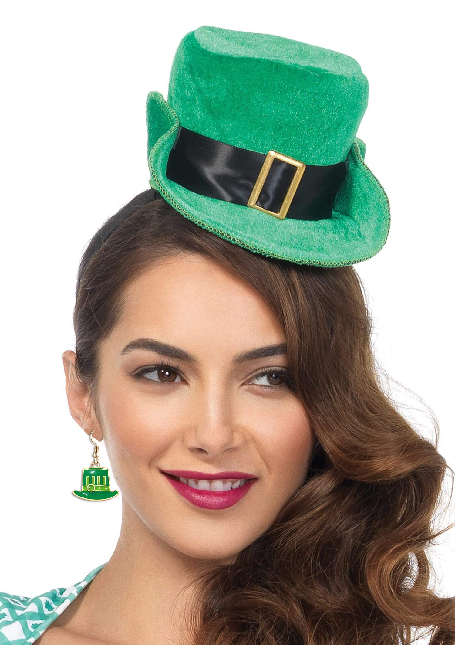 BVGA 9 Pairs St Patrick's Day Stud Earrings Set for Women Hypoallergenic Enamel Green Shamrock Stud Festive Clover Luck Hat Leprechaun Funny Irish Earrings Holiday Earrings Jewelry Gift