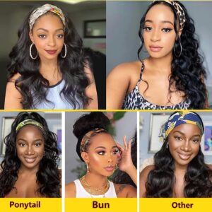 Headband Wigs for Black Women Human Hair Glueless Body Wave Headband Wig Human Hair 100% Brazilian Virgin Hair Machine Made Head band Wig 150% Density