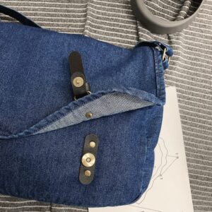 Canvas Messenger Bag Denim Shoulder Bag Hobo Tote Bag Casual Retro Crossbody Bag Large Capacity for Women and Men