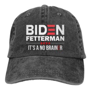 onvowo biden-fetterman-2024-it's-a-no-brainer-24 election cowboy hat trucker hat baseball cap baseball hats for men women black