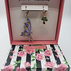 Betsey Johnson Fairy Mushroom Mismatched Drop/Dangle Earrings NIB Great Gift Idea Mother' Day Valentine's Day Easter XMAS Christmas Gifts