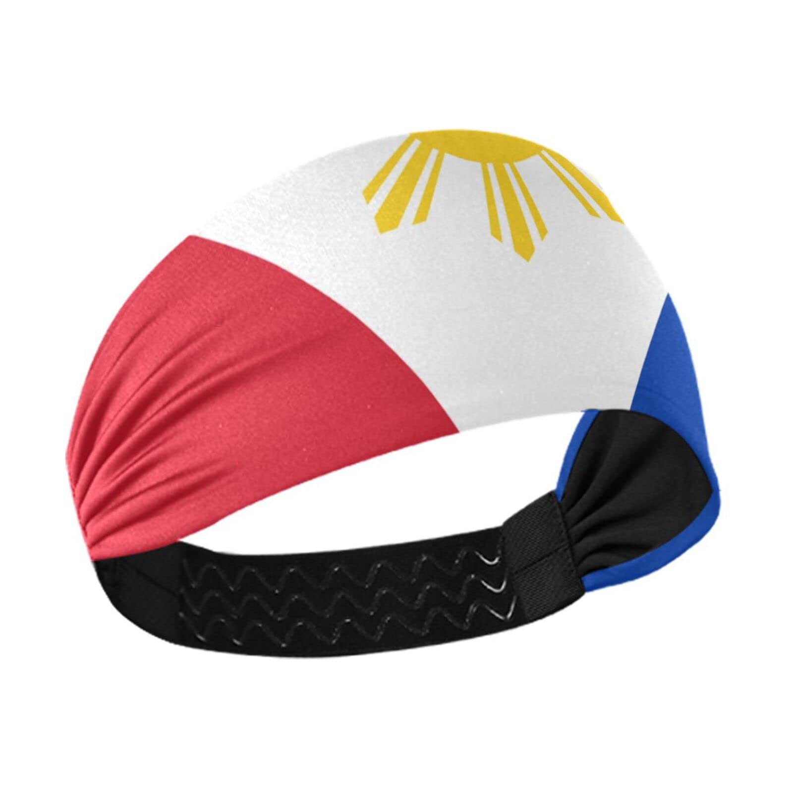 Unisex Workout Headbands Philippine-Flag-Proud Elastic Yoga Sweatband Stretchy Sports Hairband