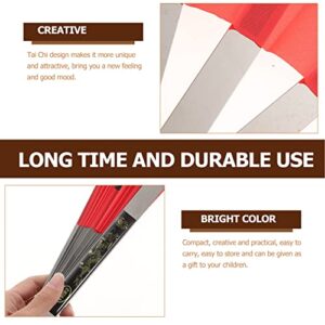 Gadpiparty Handheld Fan Handheld Fan Hand Fan Folding Fan Chinese Kung Fu Fan Cloth Fan Rave Fan Performance Fan Festival Fan Craft Fan Dance Fan for Men Women Red Hand Held Fan Hand Held Fan