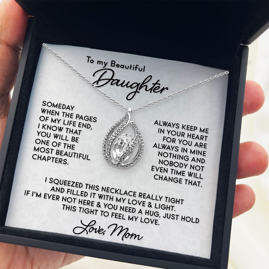 TRYNDI To My Daughter Necklace from Dad, Birthday Gifts for Daughter, Valentines Day Gift from Dad to Daughter, Father to Daughter Gifts (Birdcage, Mom & Daughter)