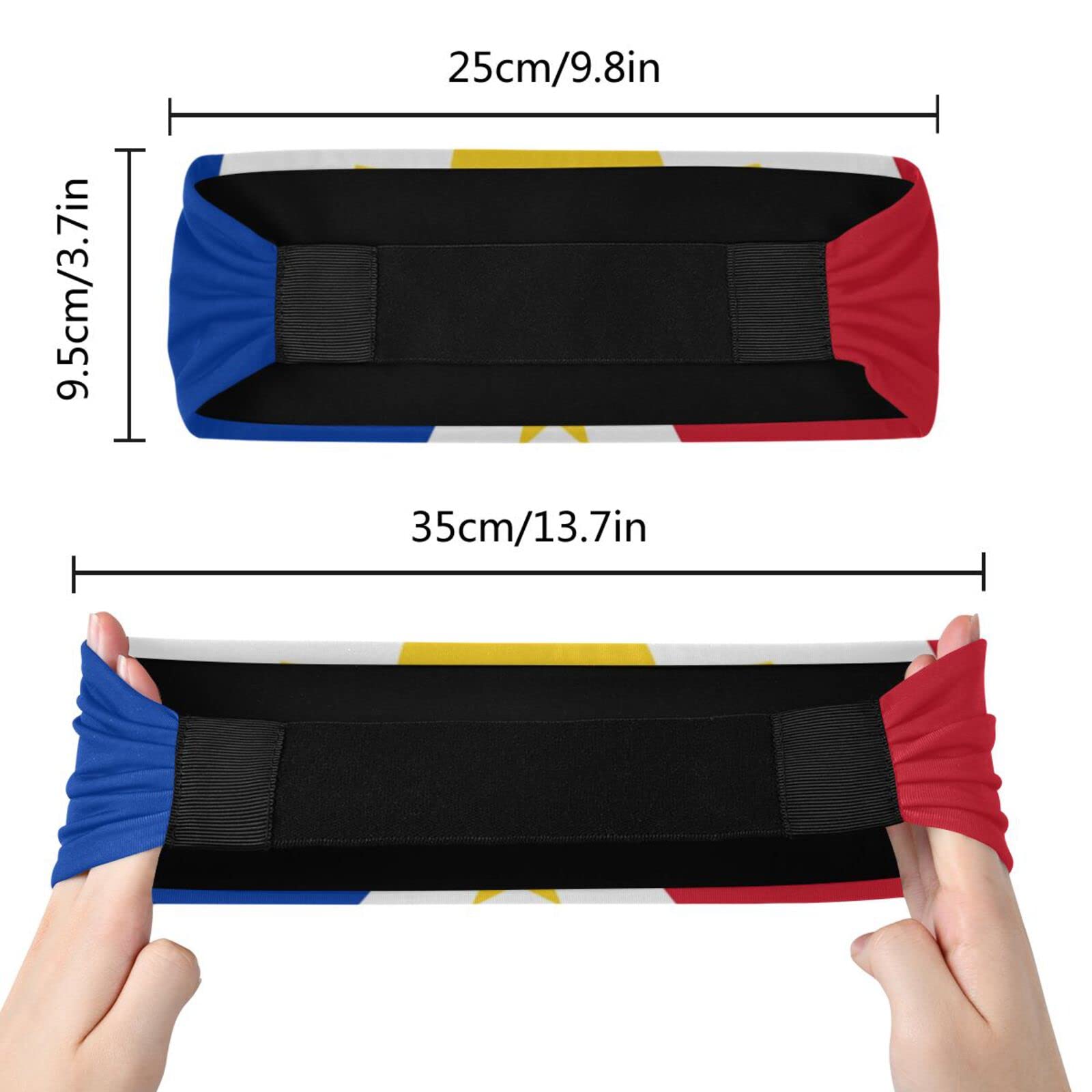 Unisex Workout Headbands Philippine-Flag-Proud Elastic Yoga Sweatband Stretchy Sports Hairband