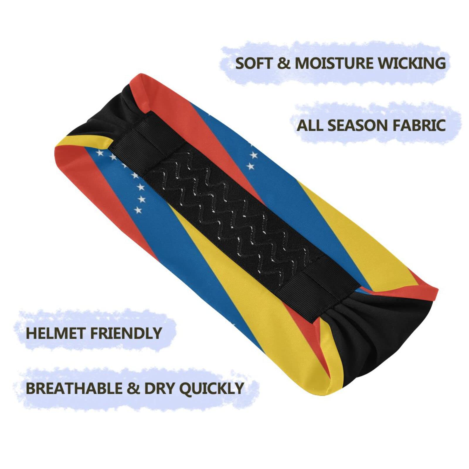 Unisex Workout Headbands Venezuela-Flag-Pattern Elastic Yoga Sweatband Stretchy Sports Hairband