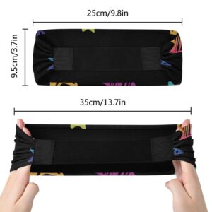 Unisex Workout Headbands Neon-Gradient-Star-Pattern Elastic Yoga Sweatband Stretchy Sports Hairband